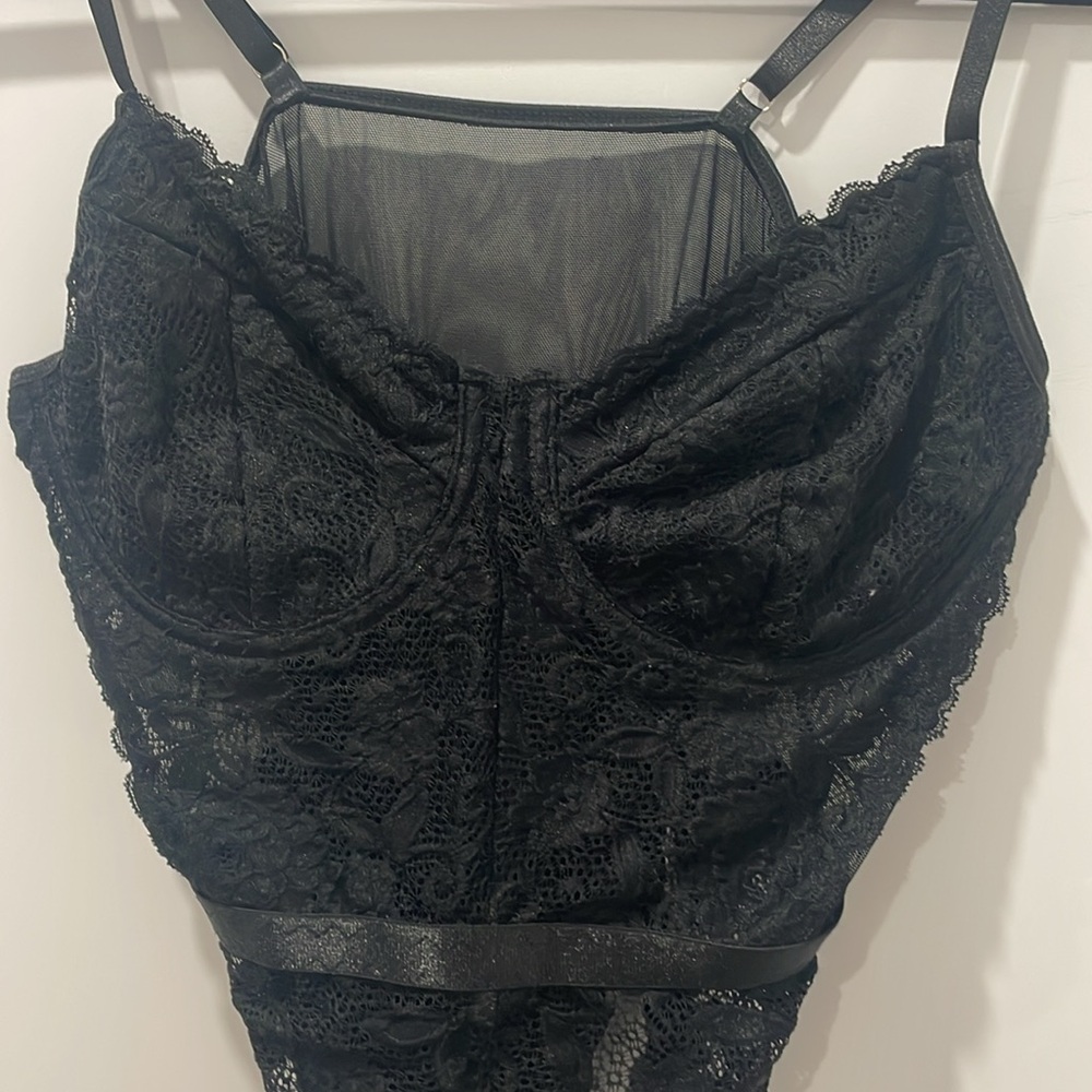 Lace Corset Black Bodysuit